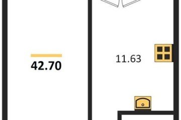 Фото №1: 1-комнатная квартира 42 м² - Краснодар, мкр. жилой комплекс Хорошая Погода, ул. Кирилла Россинского, 3/2