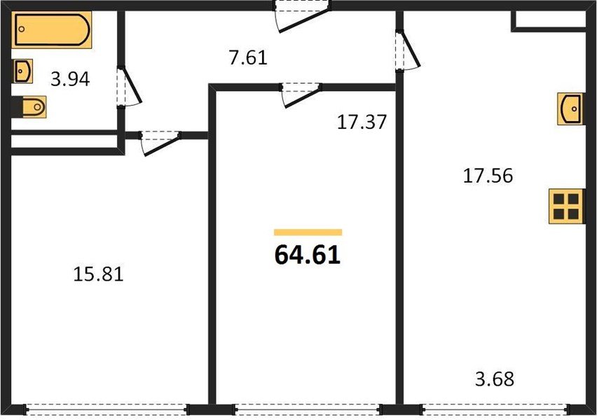 Фото №1: 2-комнатная квартира 66 м² - Краснодар, Центральный внутригородской округ, мкр. Черёмушки