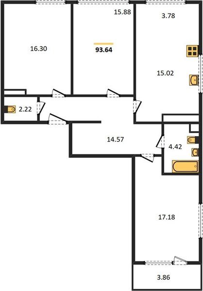 Фото №1: 3-комнатная квартира 89 м² - Краснодар, Центральный внутригородской округ, мкр. Черёмушки