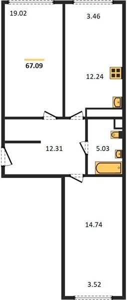 Фото №1: 2-комнатная квартира 69 м² - Краснодар, Черёмушки, мкр. Центральный внутригородской округ, ул. Обрывная, 132/1к4