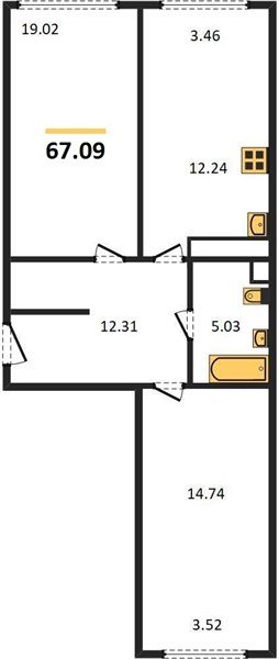 Фото №1: 2-комнатная квартира 69 м² - Краснодар, Черёмушки, мкр. Центральный внутригородской округ, ул. Обрывная, 132/1к4