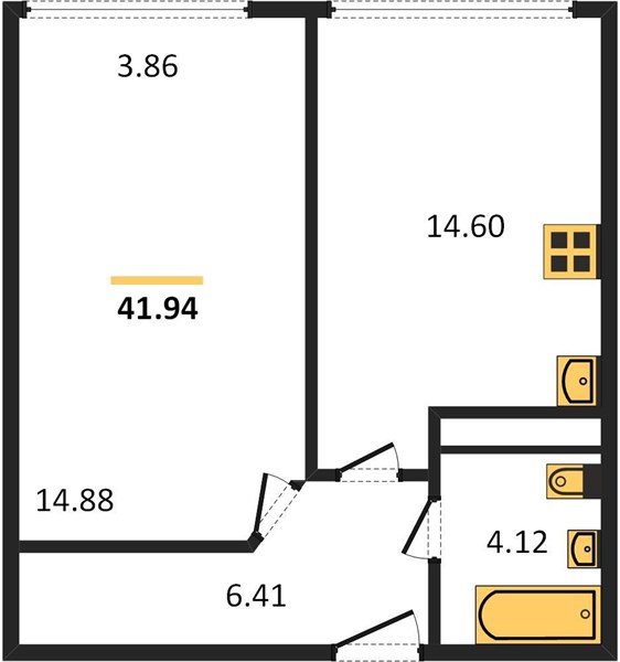 Фото №1: 1-комнатная квартира 41 м² - Краснодар, Черёмушки, мкр. Центральный внутригородской округ, ул. Обрывная, 132/1к4