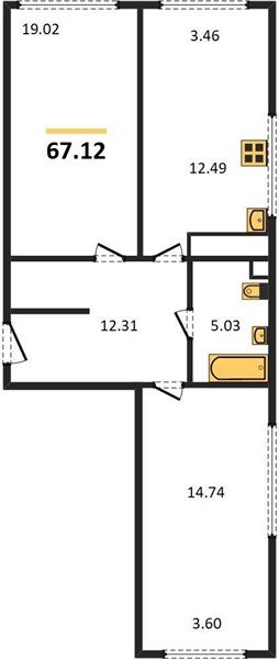 Фото №1: 2-комнатная квартира 68 м² - Краснодар, Черёмушки, мкр. Центральный внутригородской округ, ул. Обрывная, 132/1к4