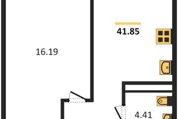 Фото №1: 1-комнатная квартира 42 м² - Краснодар, мкр. Центральный внутригородской округ, ул. Обрывная, 132/1к4