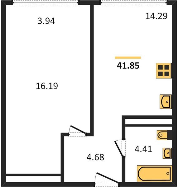 Фото №1: 1-комнатная квартира 42 м² - Краснодар, Черёмушки, мкр. Центральный внутригородской округ, ул. Обрывная, 132/1к4