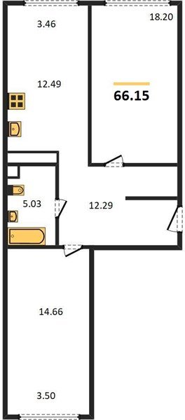 Фото №1: 2-комнатная квартира 67 м² - Краснодар, Черёмушки, мкр. Центральный внутригородской округ, ул. Обрывная, 132/1к4