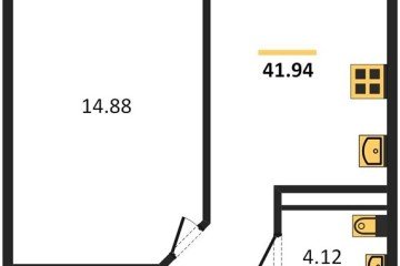 Фото №1: 1-комнатная квартира 43 м² - Краснодар, мкр. Центральный внутригородской округ, ул. Обрывная, 132/1к4
