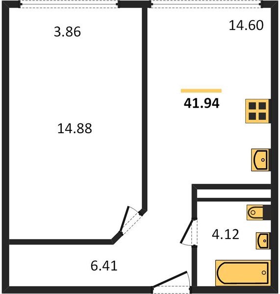 Фото №1: 1-комнатная квартира 43 м² - Краснодар, Черёмушки, мкр. Центральный внутригородской округ, ул. Обрывная, 132/1к4