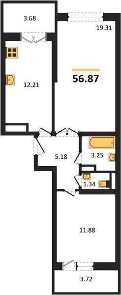 Фото №1: 2-комнатная квартира 58 м² - Краснодар, Прикубанский внутригородской округ, мкр. Музыкальный, ул. Российская, 257/7