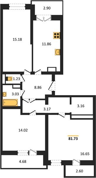 Фото №1: 3-комнатная квартира 83 м² - Краснодар, Прикубанский внутригородской округ, мкр. Музыкальный, ул. Российская, 257/7