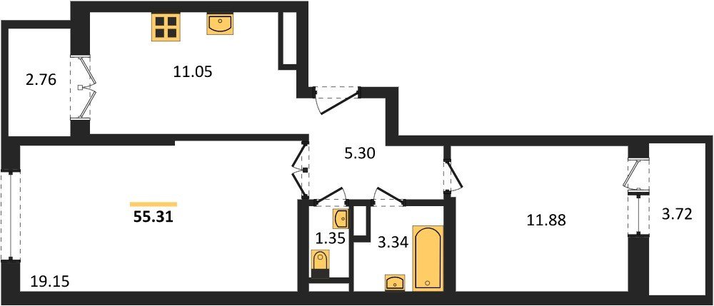 Фото №1: 2-комнатная квартира 56 м² - Краснодар, Прикубанский внутригородской округ, мкр. Музыкальный, ул. Российская, 257/7