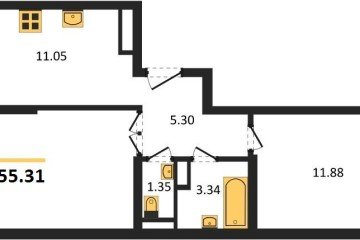 Фото №1: 2-комнатная квартира 56 м² - Краснодар, мкр. Музыкальный, ул. Российская, 257/7