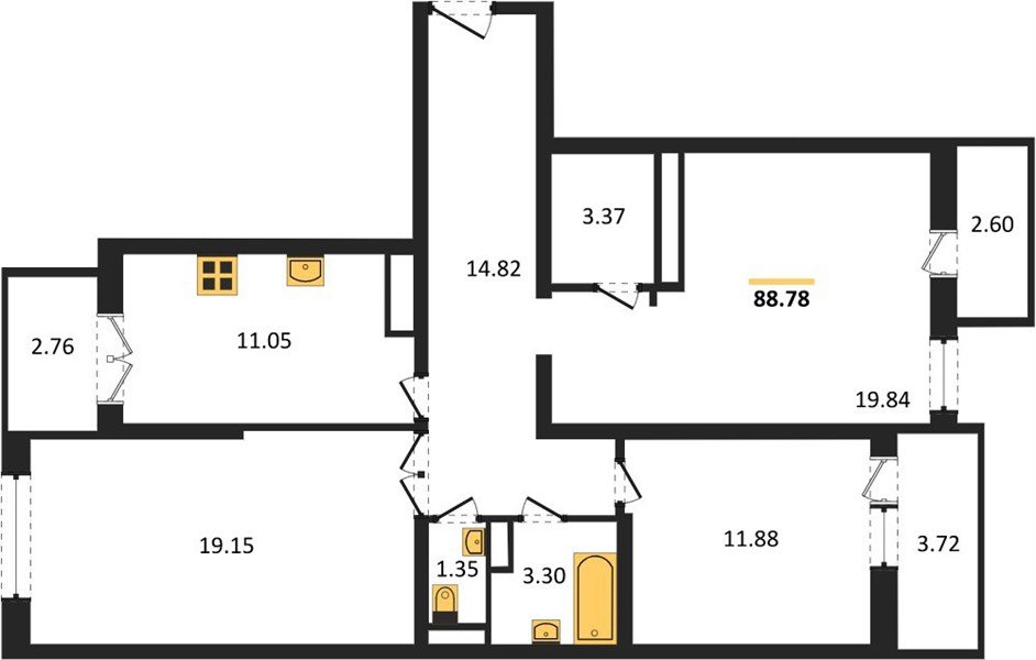 Фото №1: 3-комнатная квартира 90 м² - Краснодар, Прикубанский внутригородской округ, мкр. Музыкальный, ул. Российская, 257/7