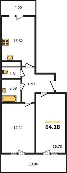 Фото №1: 2-комнатная квартира 64 м² - Знаменский, Карасунский внутригородской округ, мкр. Родные Просторы, ул. Природная, 10Бк21