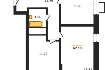 Фото №1: 2-комнатная квартира 64 м² - Знаменский, мкр. Родные Просторы, 