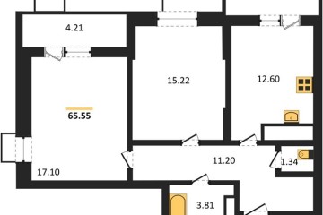 Фото №1: 2-комнатная квартира 65 м² - Знаменский, мкр. Родные Просторы, 