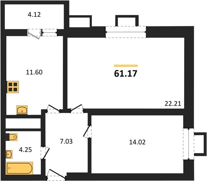 Фото №1: 2-комнатная квартира 62 м² - Знаменский, Карасунский внутригородской округ, мкр. Родные Просторы