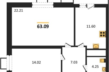 Фото №1: 2-комнатная квартира 62 м² - Знаменский, мкр. Родные Просторы, 