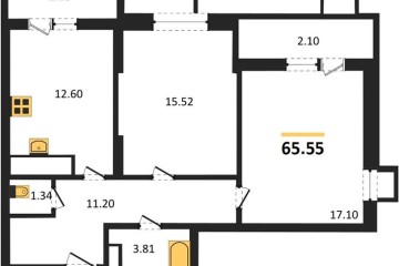 Фото №1: 2-комнатная квартира 64 м² - Знаменский, мкр. Родные Просторы, 