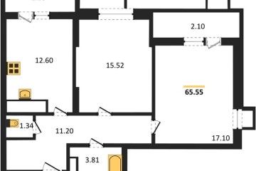Фото №1: 2-комнатная квартира 65 м² - Знаменский, мкр. Родные Просторы, 