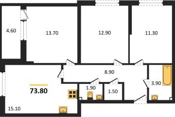 Фото №1: 3-комнатная квартира 73 м² - Краснодар, мкр. жилой комплекс Самолёт-6, ул. Ивана Беличенко, 92