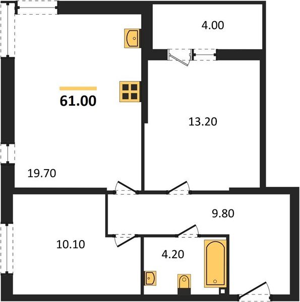Фото №1: 2-комнатная квартира 61 м² - Краснодар, жилой комплекс Самолёт-6, мкр. Прикубанский внутригородской округ