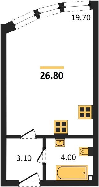 Фото №1: Студия 26 м² - Краснодар, жилой комплекс Самолёт-6, мкр. Прикубанский внутригородской округ, ул. Ивана Беличенко, 92к4
