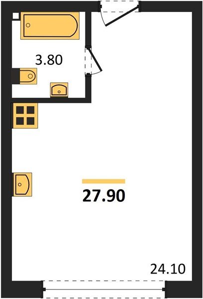Фото №1: Студия 27 м² - Краснодар, жилой комплекс Самолёт-6, мкр. Прикубанский внутригородской округ, ул. Ивана Беличенко, 92к4