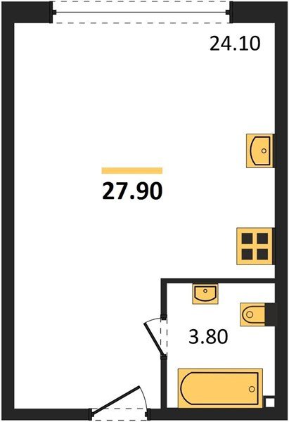 Фото №1: Студия 27 м² - Краснодар, жилой комплекс Самолёт-6, мкр. Прикубанский внутригородской округ, ул. Ивана Беличенко, 92к4