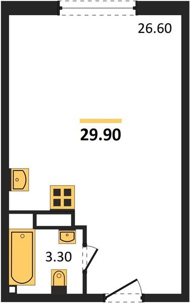 Фото №1: Студия 29 м² - Краснодар, жилой комплекс Самолёт-6, мкр. Прикубанский внутригородской округ, ул. Ивана Беличенко, 92к4