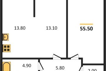 Фото №1: 1-комнатная квартира 55 м² - Краснодар, мкр. Прикубанский внутригородской округ, ул. Ивана Беличенко, 92к4