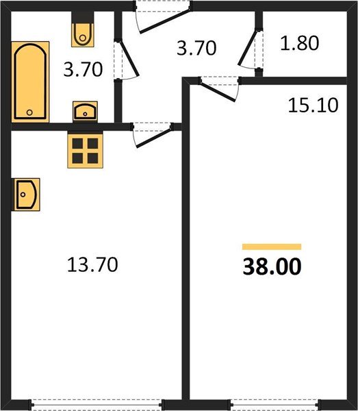 Фото №1: 1-комнатная квартира 38 м² - Краснодар, жилой комплекс Самолёт-6, мкр. Прикубанский внутригородской округ, ул. Ивана Беличенко, 92к4