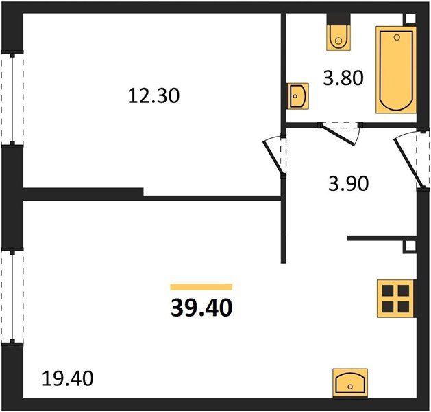 Фото №1: 1-комнатная квартира 39 м² - Краснодар, Прикубанский внутригородской округ, мкр. жилой комплекс Самолёт-6, ул. Ивана Беличенко, 92к5