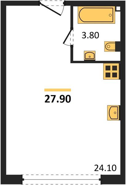 Фото №1: Студия 27 м² - Краснодар, жилой комплекс Самолёт-6, ул. Ивана Беличенко, 92к5