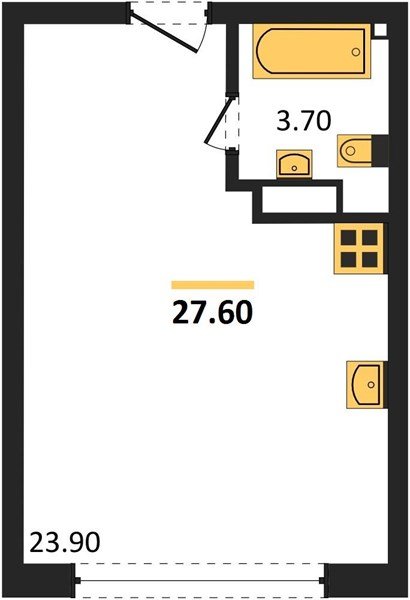Фото №1: Студия 27 м² - Краснодар, жилой комплекс Самолёт-6, ул. Ивана Беличенко, 92к5