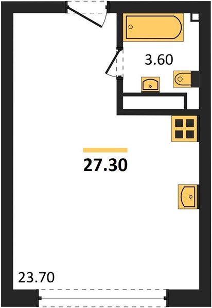 Фото №1: Студия 27 м² - Краснодар, жилой комплекс Самолёт-6, ул. Ивана Беличенко, 92к5