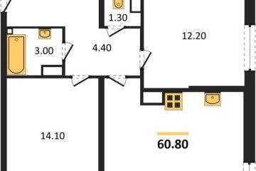 Фото №1: 2-комнатная квартира 60 м² - Краснодар, мкр. жилой комплекс Самолёт-6, ул. Ивана Беличенко, 90к1