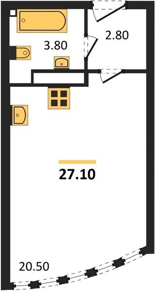 Фото №1: Студия 27 м² - Краснодар, Прикубанский внутригородской округ, мкр. жилой комплекс Самолёт-6, ул. Ивана Беличенко, 90к1