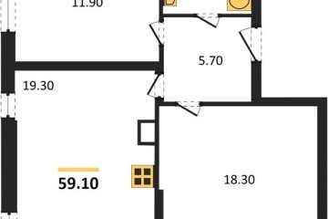 Фото №1: 2-комнатная квартира 59 м² - Краснодар, мкр. жилой комплекс Самолёт-6, ул. Ивана Беличенко, 90к1