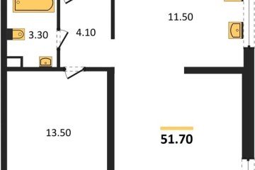 Фото №1: 2-комнатная квартира 51 м² - Краснодар, мкр. Прикубанский внутригородской округ, 