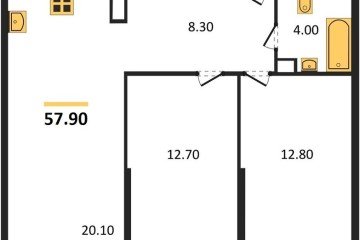 Фото №1: 2-комнатная квартира 57 м² - Краснодар, мкр. Прикубанский внутригородской округ, 