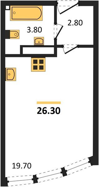 Фото №1: Студия 26 м² - Краснодар, жилой комплекс Самолёт-6, мкр. Прикубанский внутригородской округ