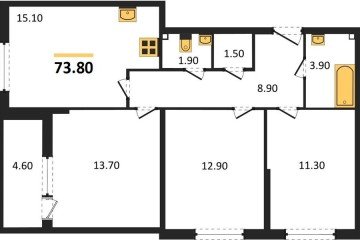 Фото №1: 3-комнатная квартира 73 м² - Краснодар, мкр. жилой комплекс Самолёт-6, ул. Ивана Беличенко, 90к2
