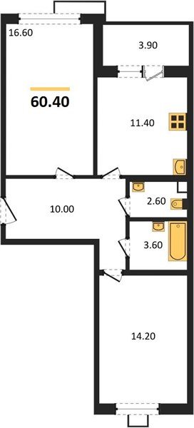Фото №1: 2-комнатная квартира 60 м² - Краснодар, жилой комплекс Спортивная Деревня, мкр. Прикубанский внутригородской округ