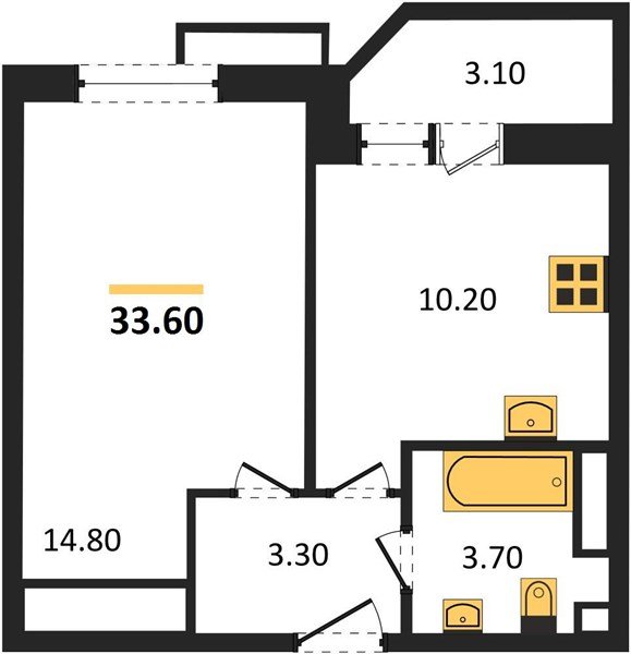 Фото №1: 1-комнатная квартира 33 м² - Краснодар, жилой комплекс Спортивная Деревня, мкр. Прикубанский внутригородской округ