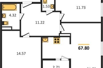 Фото №1: 2-комнатная квартира 67 м² - Краснодар, мкр. жилой комплекс Событие, 