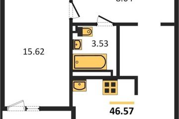 Фото №1: 1-комнатная квартира 46 м² - Краснодар, мкр. жилой комплекс Событие, 