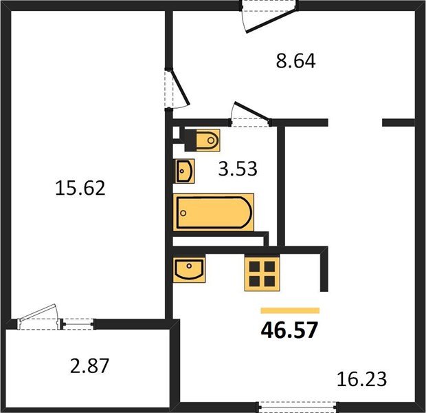 Фото №1: 1-комнатная квартира 46 м² - Краснодар, Прикубанский внутригородской округ, мкр. жилой комплекс Событие