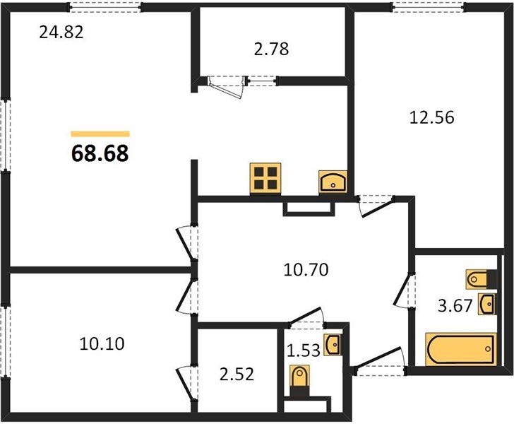 Фото №1: 2-комнатная квартира 68 м² - Краснодар, Прикубанский внутригородской округ, мкр. жилой комплекс Событие