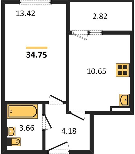 Фото №1: 1-комнатная квартира 34 м² - Краснодар, Прикубанский внутригородской округ, мкр. жилой комплекс Событие
